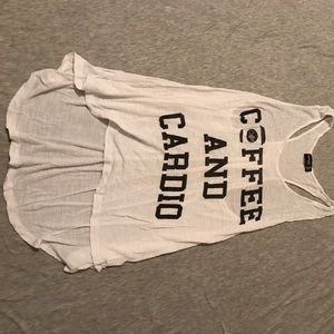 White tank, coffee and cardio